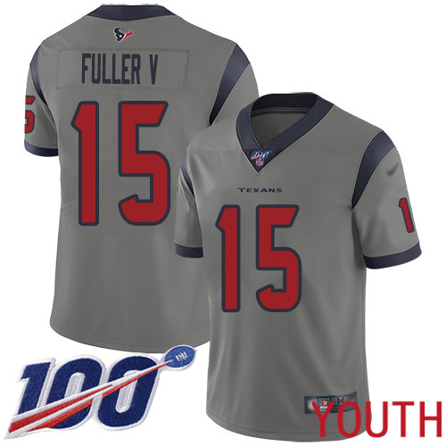 Houston Texans Limited Gray Youth Will Fuller V Jersey NFL Football #15 100th Season Inverted Legend->women nfl jersey->Women Jersey